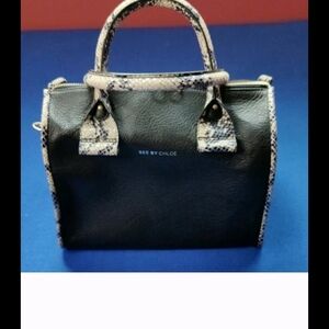 See By Chloe Black and Cream Satchel. Like New Very Soft Leather.